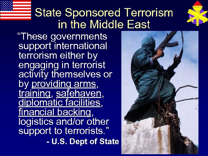State Sponsored Terrorism in the Middle East “These governments support international terrorism either by