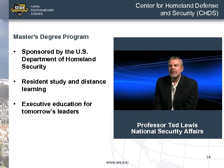 Center for Homeland Defense and Security (CHDS) Master's Degree Program • Sponsored by the