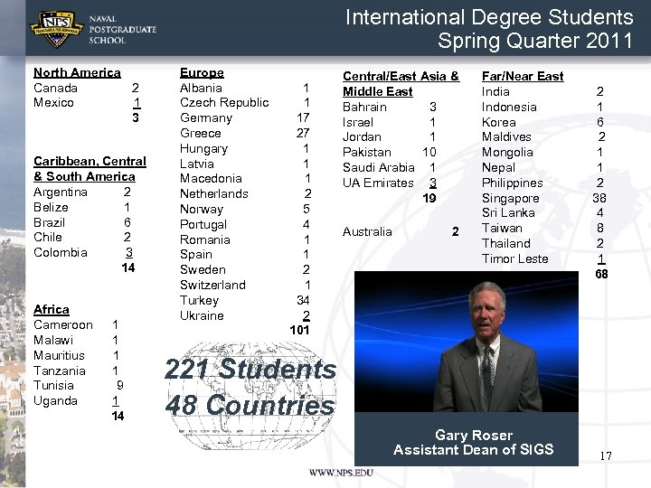 International Degree Students Spring Quarter 2011 North America Canada 2 Mexico 1 3 Caribbean,