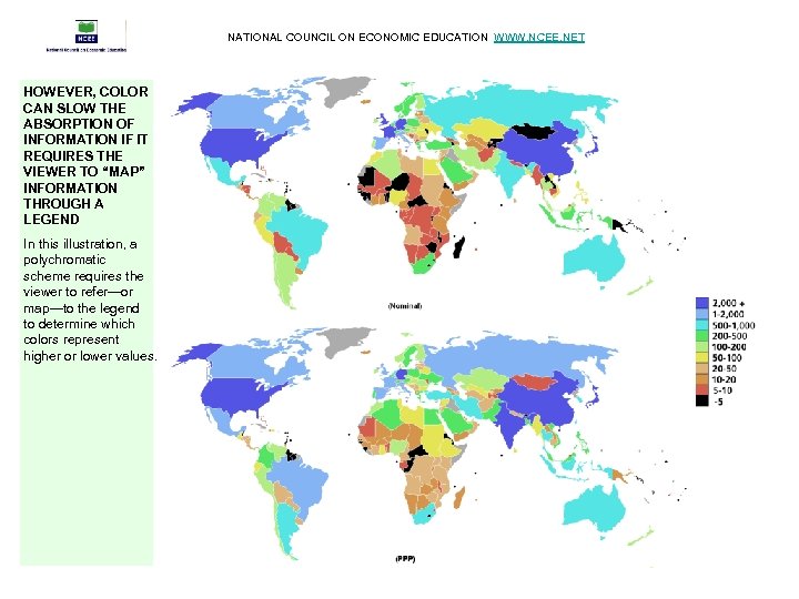 NATIONAL COUNCIL ON ECONOMIC EDUCATION WWW. NCEE. NET HOWEVER, COLOR CAN SLOW THE ABSORPTION