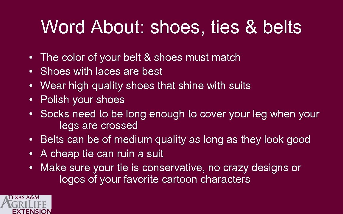 Word About: shoes, ties & belts • • • The color of your belt