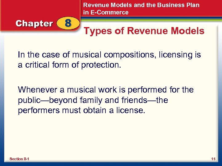 Revenue Models and the Business Plan in E-Commerce Types of Revenue Models In the