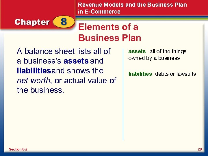 Revenue Models and the Business Plan in E-Commerce Elements of a Business Plan A