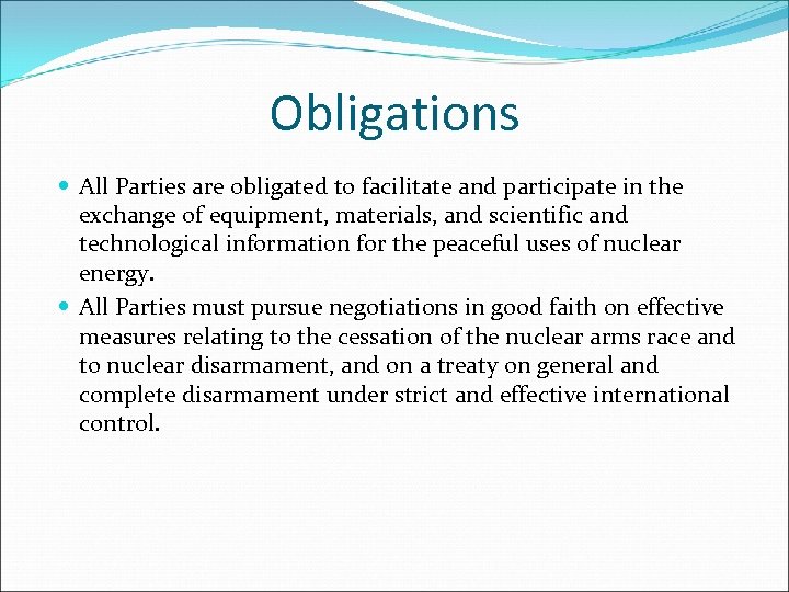 Obligations All Parties are obligated to facilitate and participate in the exchange of equipment,