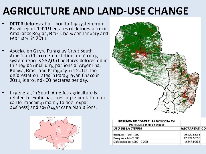 AGRICULTURE AND LAND-USE CHANGE • DETER deforestation monitoring system from Brazil report 1, 920