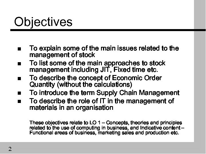 Objectives n n n To explain some of the main issues related to the