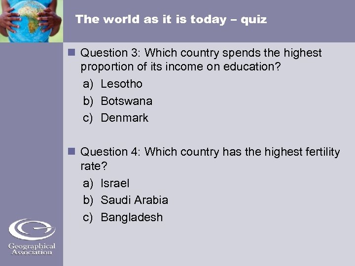 The world as it is today – quiz Question 3: Which country spends the