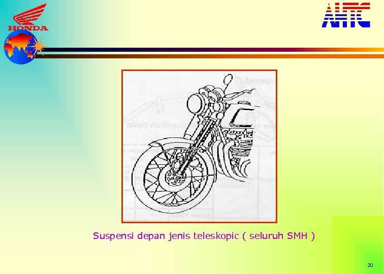 Suspensi depan jenis teleskopic ( seluruh SMH ) 20 