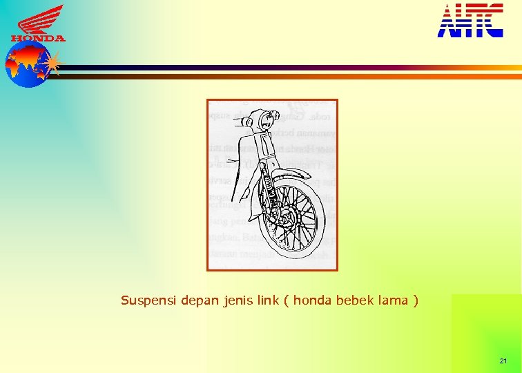 Suspensi depan jenis link ( honda bebek lama ) 21 