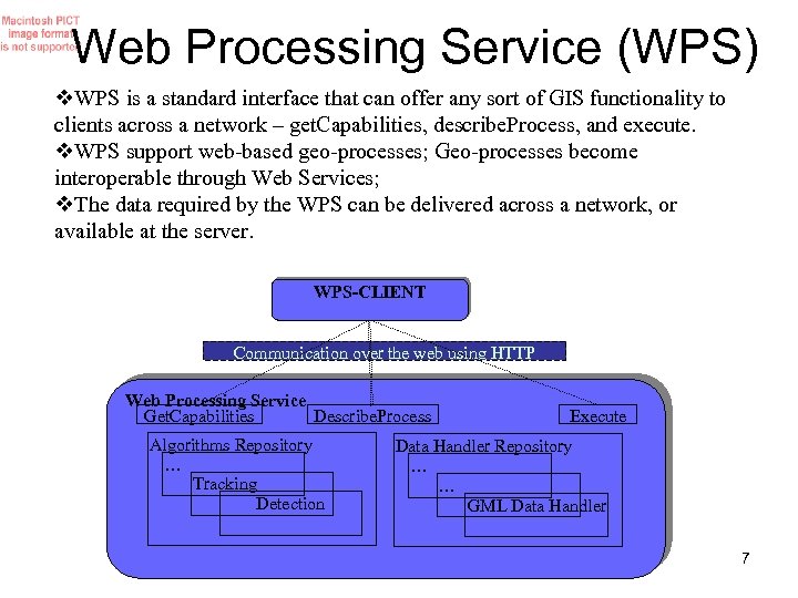 Web Processing Service (WPS) v. WPS is a standard interface that can offer any