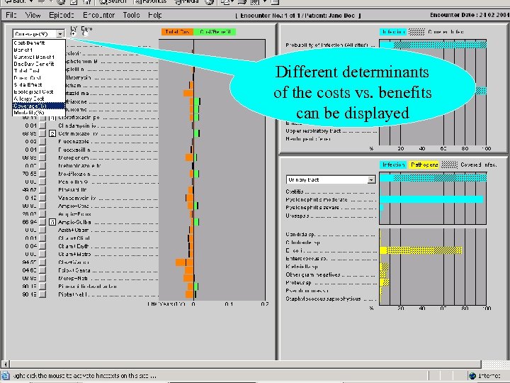 Different determinants of the costs vs. benefits can be displayed 