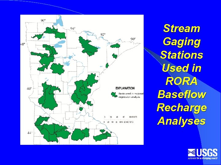 Stream Gaging Stations Used in RORA Baseflow Recharge Analyses 