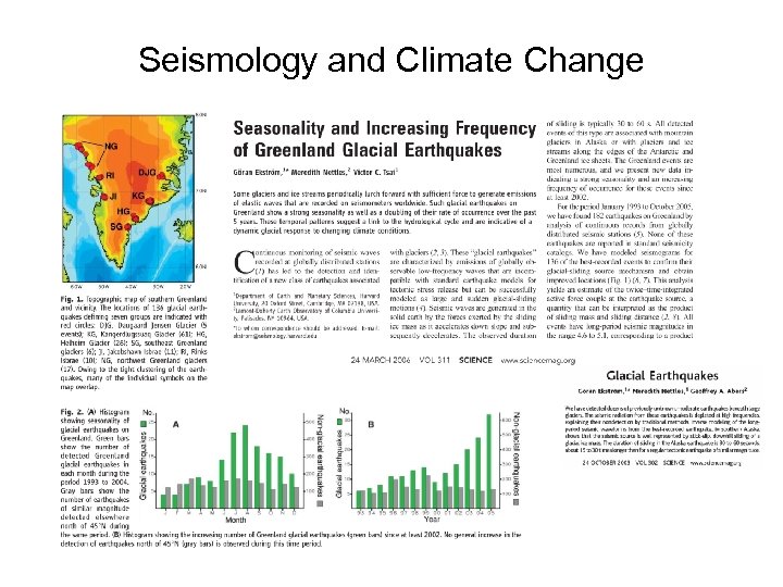 Seismology and Climate Change 