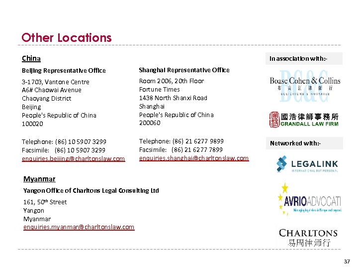 Other Locations China In association with: - Beijing Representative Office Shanghai Representative Office 3