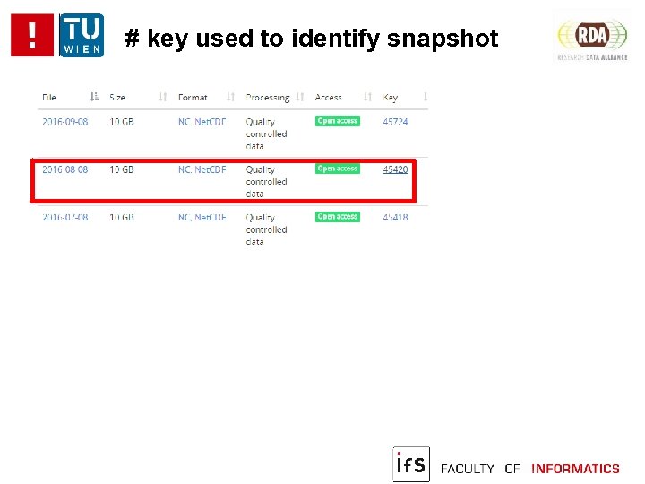 # key used to identify snapshot 