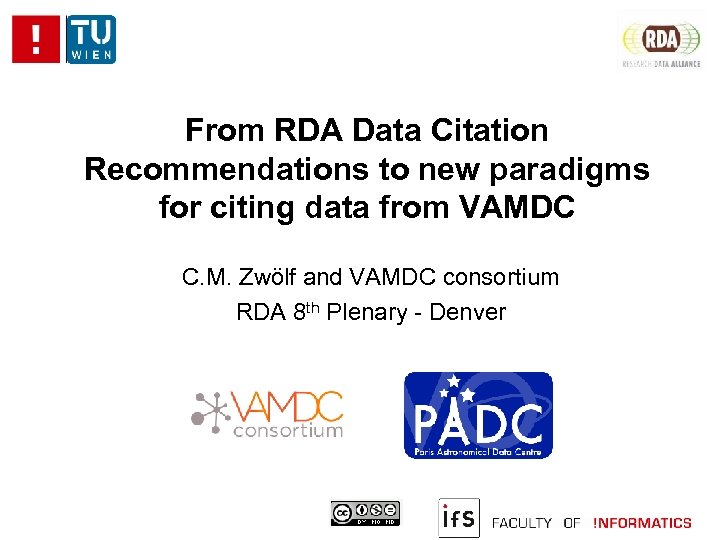 From RDA Data Citation Recommendations to new paradigms for citing data from VAMDC C.