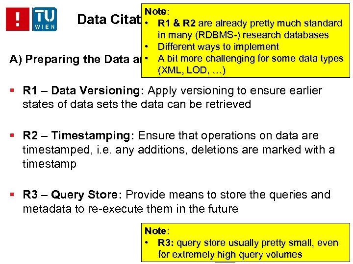 A) Note: Data Citation –& R 2 are already pretty much standard • R