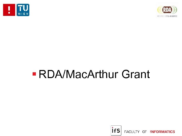  RDA/Mac. Arthur Grant 