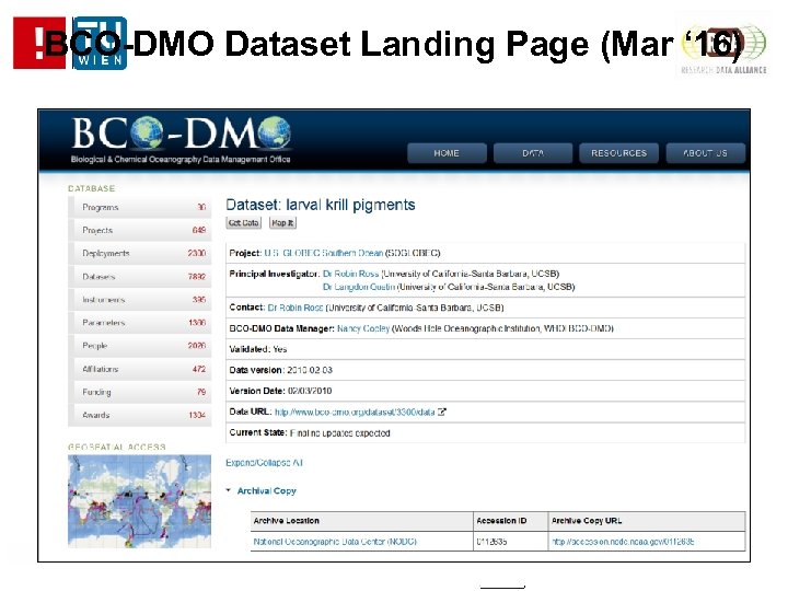 BCO-DMO Dataset Landing Page (Mar ‘ 16) 