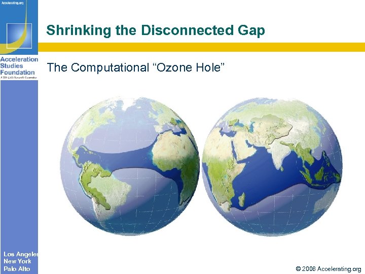 Shrinking the Disconnected Gap The Computational “Ozone Hole” Los Angeles New York Palo Alto