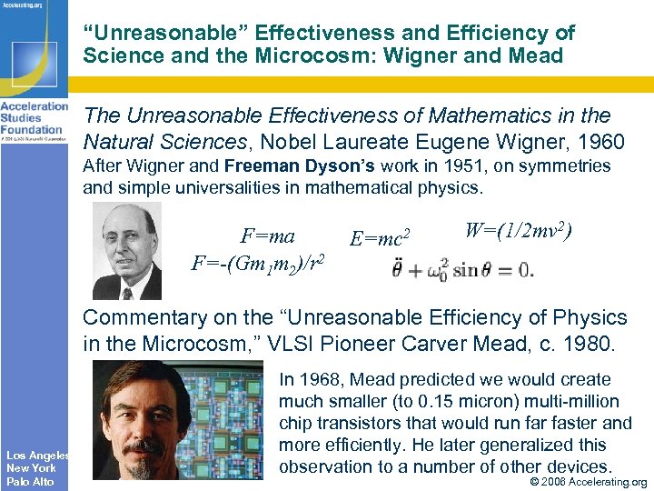 “Unreasonable” Effectiveness and Efficiency of Science and the Microcosm: Wigner and Mead The Unreasonable