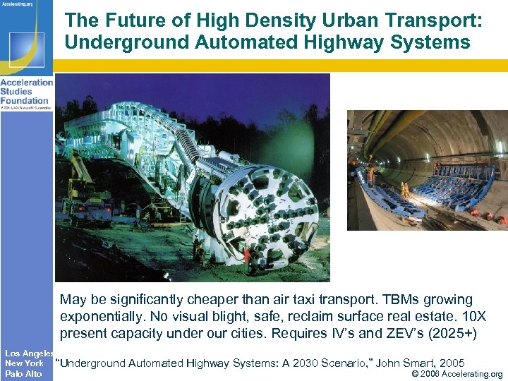 The Future of High Density Urban Transport: Underground Automated Highway Systems May be significantly