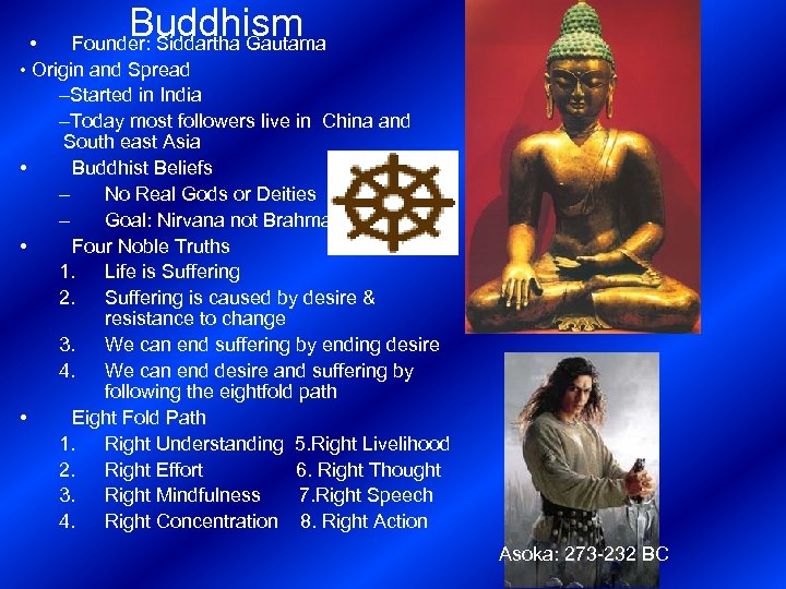 Buddhism • Founder: Siddartha Gautama • Origin and Spread –Started in India –Today most
