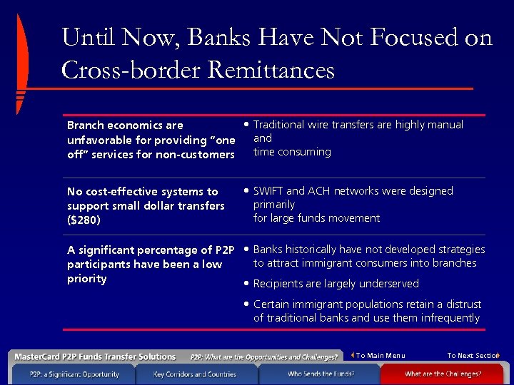 Until Now, Banks Have Not Focused on Cross-border Remittances • Traditional wire transfers are