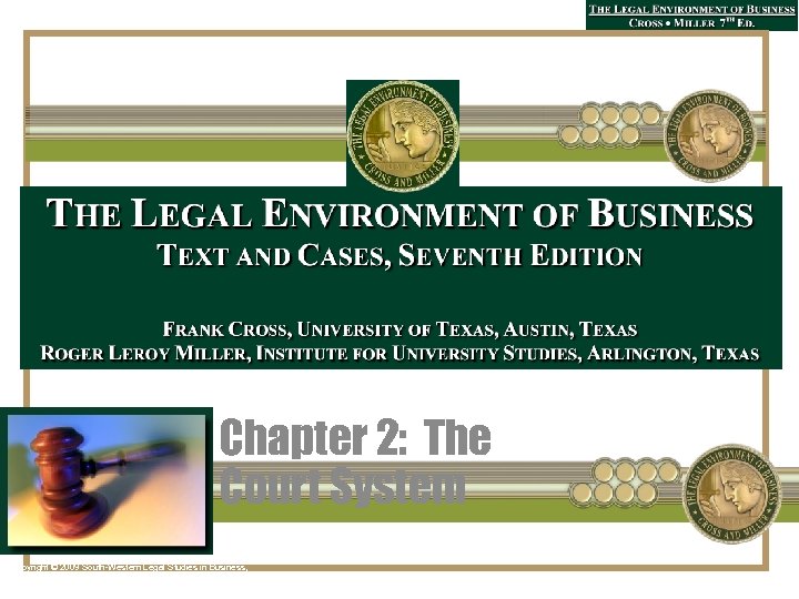 Chapter 2: The Court System Copyright © 2009 South-Western Legal Studies in Business, a