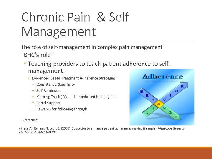 Chronic Pain & Self Management The role of self-management in complex pain management BHC’s