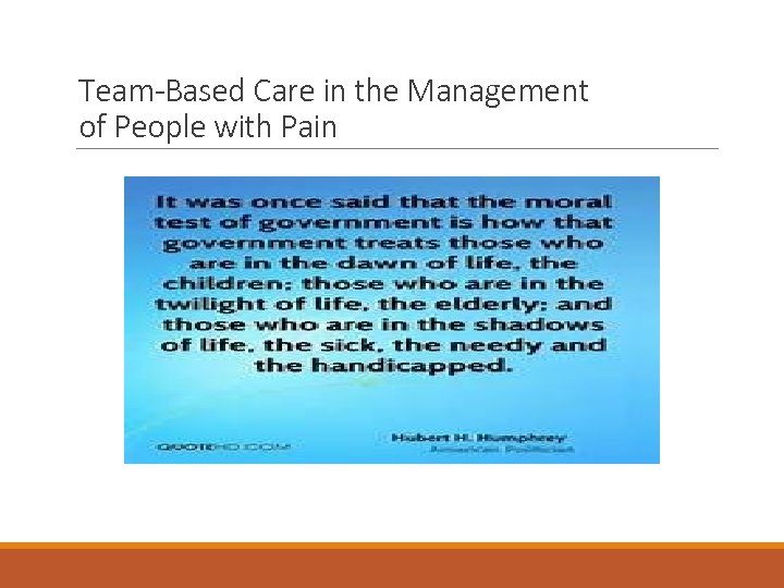 Team-Based Care in the Management of People with Pain 