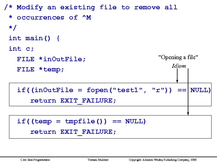 /* Modify an existing file to remove all Example * occurrences of ^M */