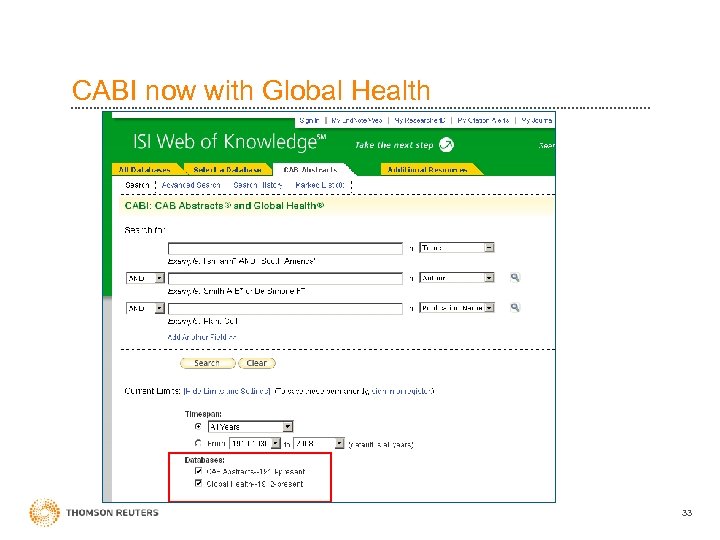 CABI now with Global Health 33 
