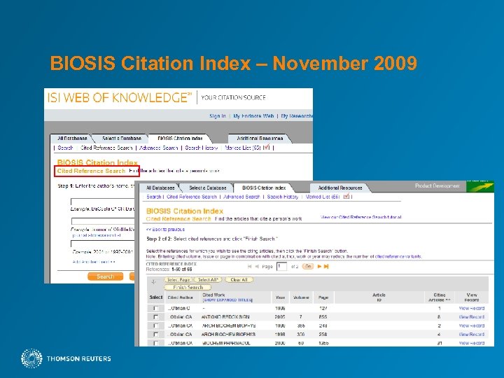 BIOSIS Citation Index – November 2009 