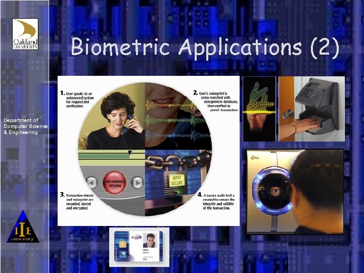 Biometric Applications (2) Department of Computer Science & Engineering 