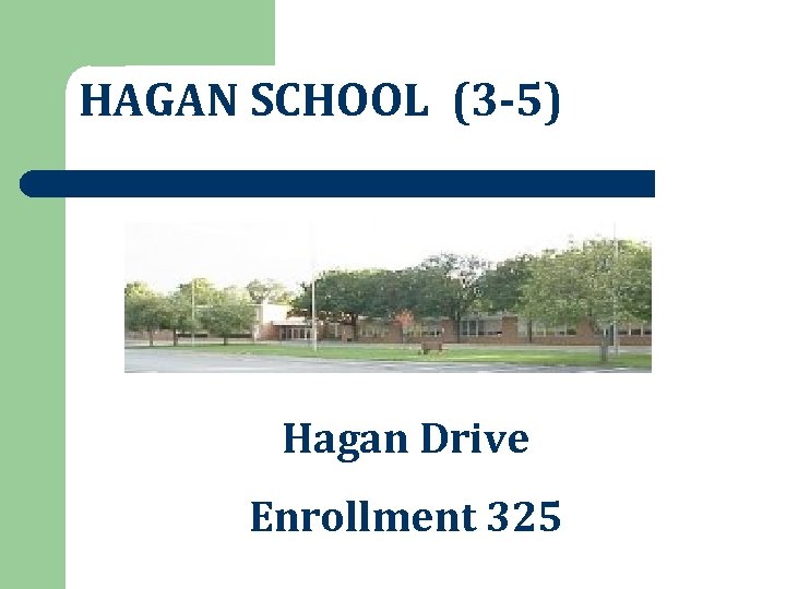 HAGAN SCHOOL (3 -5) Hagan Drive Enrollment 325 