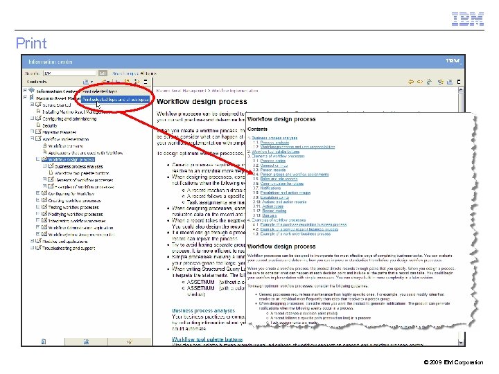 Print © 2009 IBM Corporation 