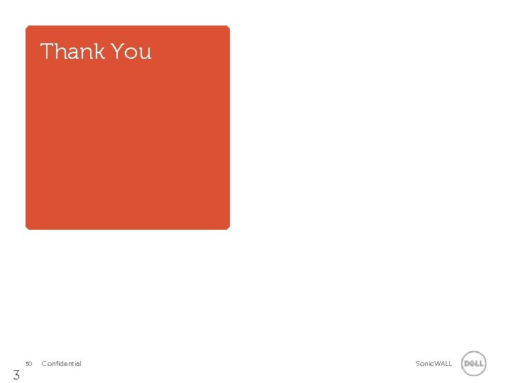 Thank You 30 3 Confidential Sonic. WALL 