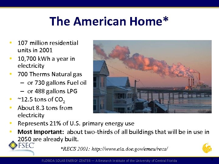 The American Home* • 107 million residential units in 2001 • 10, 700 k.