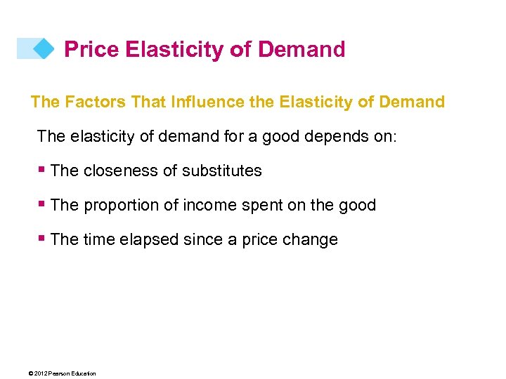 Price Elasticity of Demand The Factors That Influence the Elasticity of Demand The elasticity