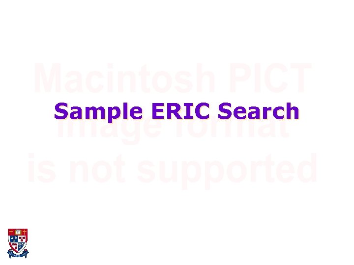 Sample ERIC Search 