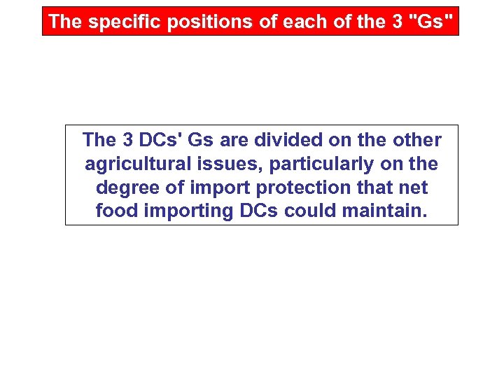 The specific positions of each of the 3 