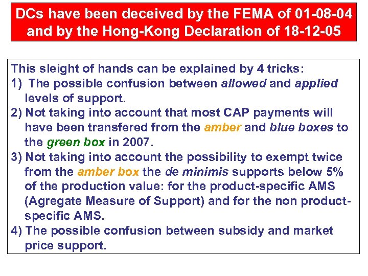DCs have been deceived by the FEMA of 01 -08 -04 and by the