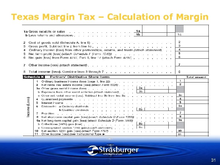 Texas Margin Tax – Calculation of Margin 31 