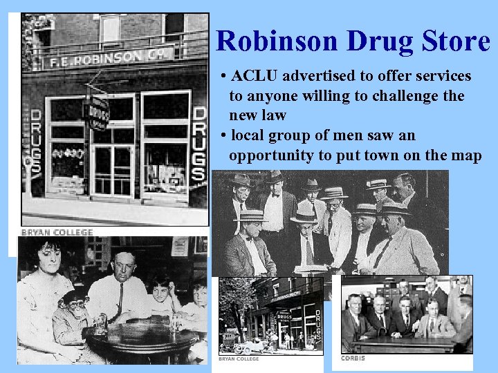 Robinson Drug Store • ACLU advertised to offer services to anyone willing to challenge