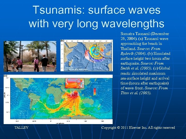 Tsunamis: surface waves with very long wavelengths Sumatra Tsunami (December 26, 2004). (a) Tsunami