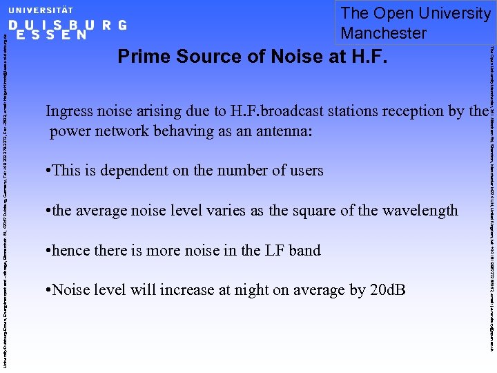 Prime Source of Noise at H. F. Ingress noise arising due to H. F.