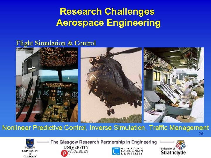 Research Challenges Aerospace Engineering Flight Simulation & Control Nonlinear Predictive Control, Inverse Simulation, Traffic