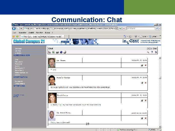 Communication: Chat 19 