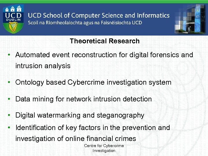 Theoretical Research • Automated event reconstruction for digital forensics and intrusion analysis • Ontology